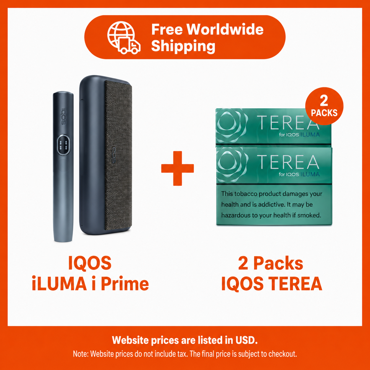 2eef9b28-dfc7-46d7-881a-0dcdb22facfe IQOS ILUMA i Prime Premium Kit + TEREA Stick 2 Pack (400 Sticks) - Image 1