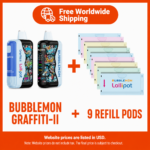 Bubblemon Gen 2 GRAFFITI-II +9 Pods Bubblemon Gen 2 Shiny VAPE 30000 Puffs Bubbles Monster