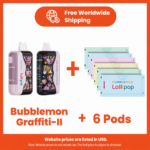 Bubblemon II GRAFFITI-II +6 Bar Pods Bubblemon Colorful II VAPE 30,000 Puffs Bubble Beast
