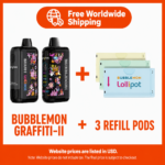 Bubblemon II GRAFFITI-II + 3 pods Bubblemon II VAPE 30,000 puffs Bubble Beast
