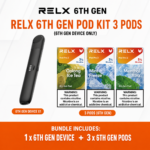 RELX 6th generation cigarette stick set (3 pods)